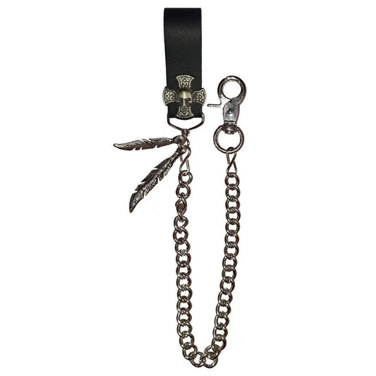 Skull Iron Cross Chain for Biker Wallet