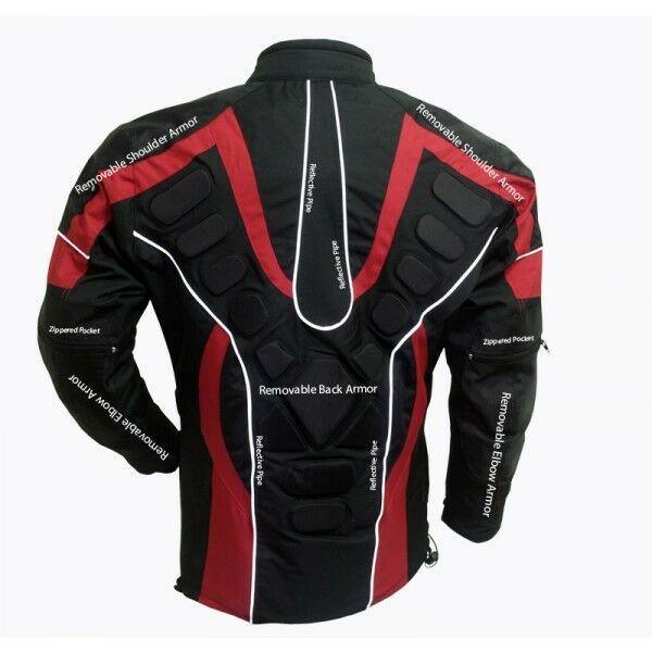sprinter black & red 3/4 textile motorcycle armoured jacket -