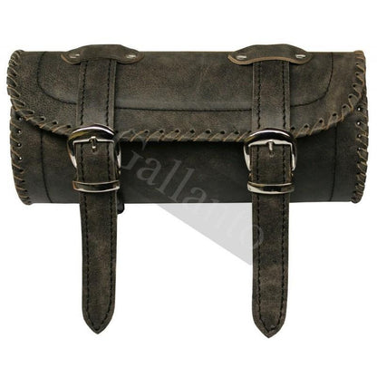 Stonewash Grey Leather Motorcycle Tool Bag