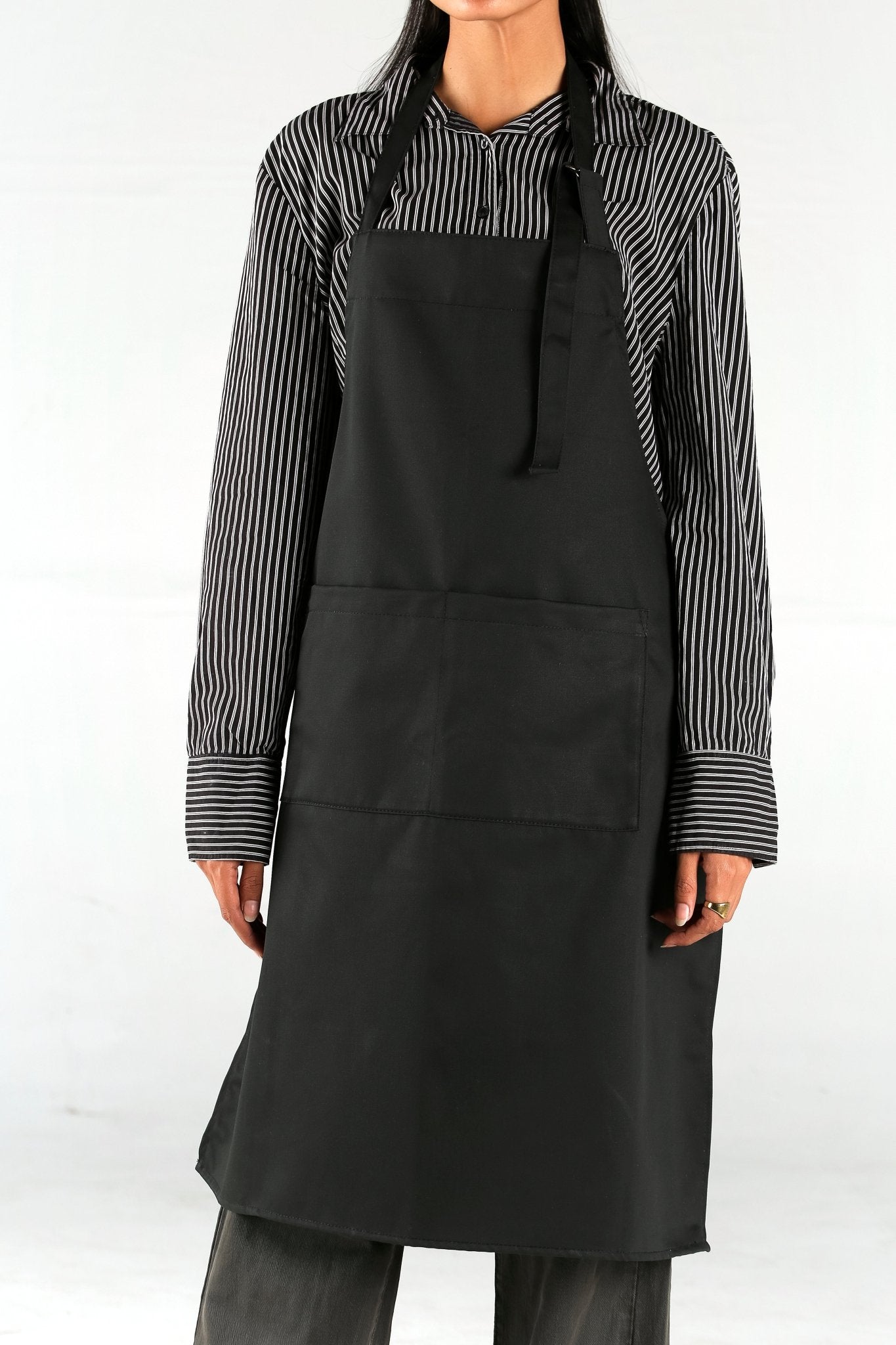 unisex heavy - duty cotton twill apron – adjustable fit with large front pocket - 