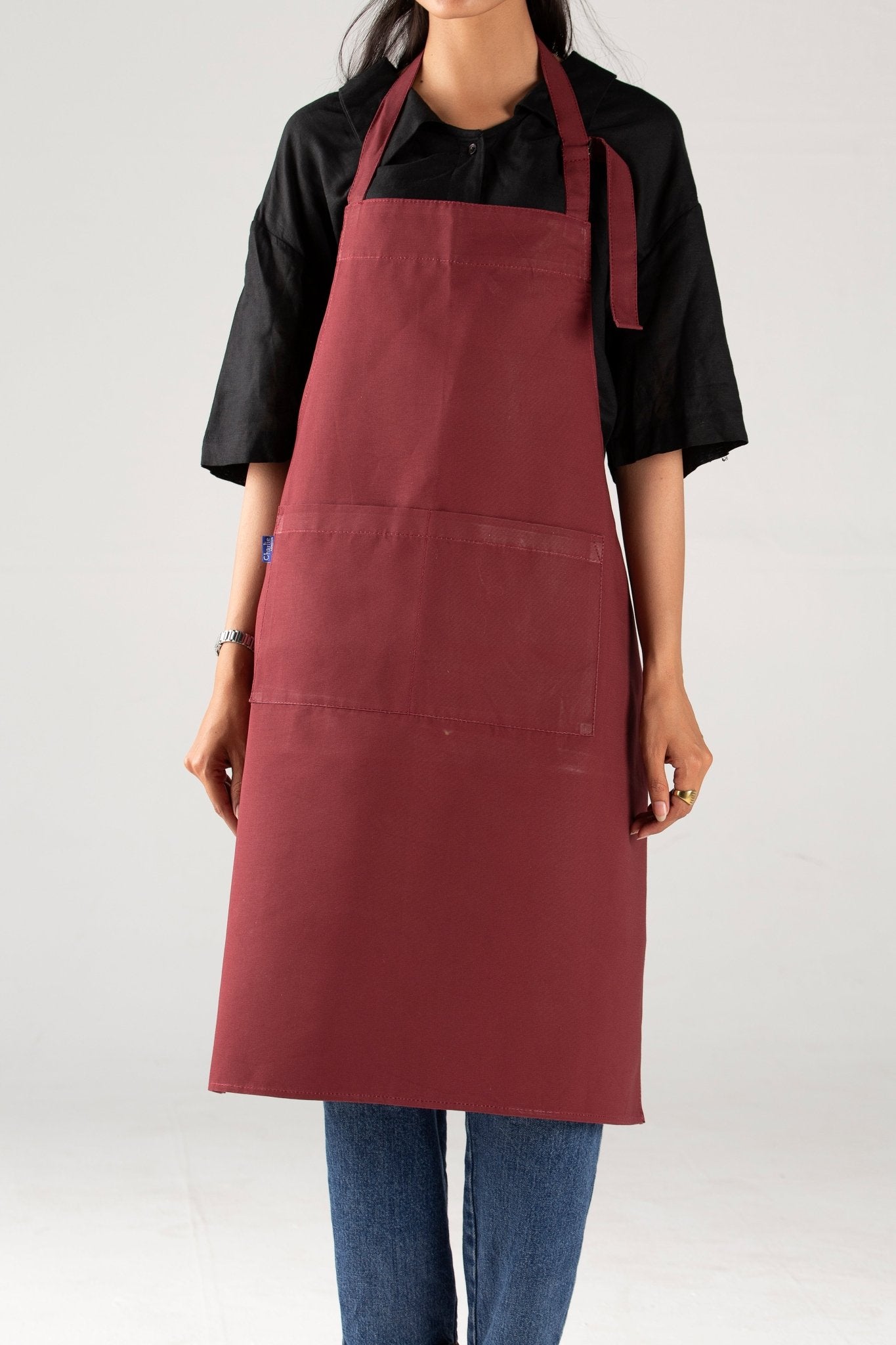 unisex heavy - duty cotton twill apron – adjustable fit with large front pocket - 