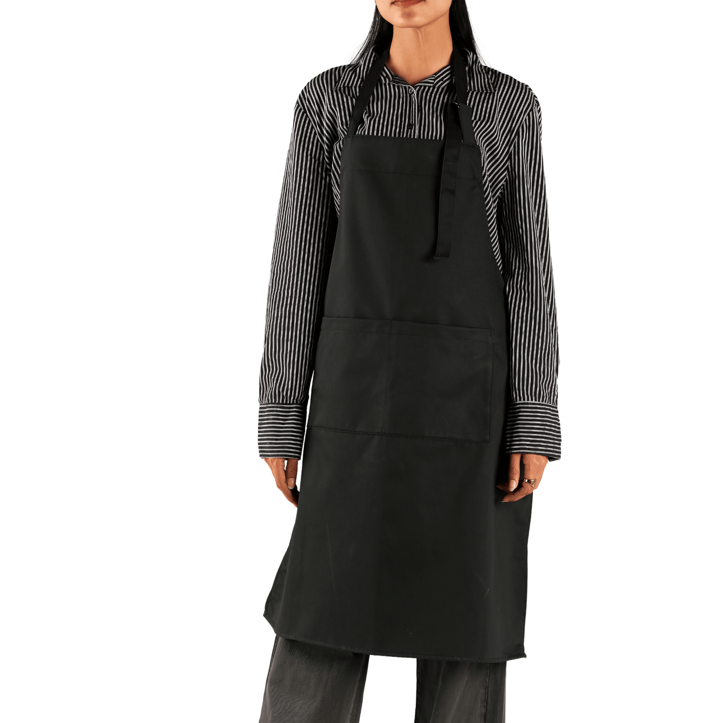 unisex heavy - duty cotton twill apron – adjustable fit with large front pocket - 