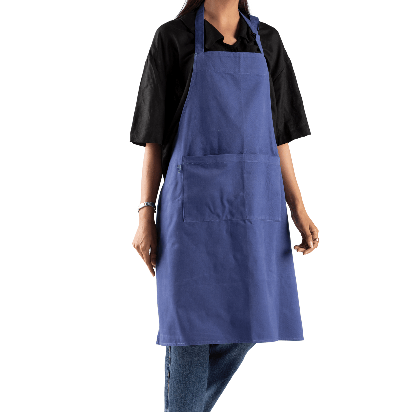 unisex heavy - duty cotton twill apron – adjustable fit with large front pocket - 
