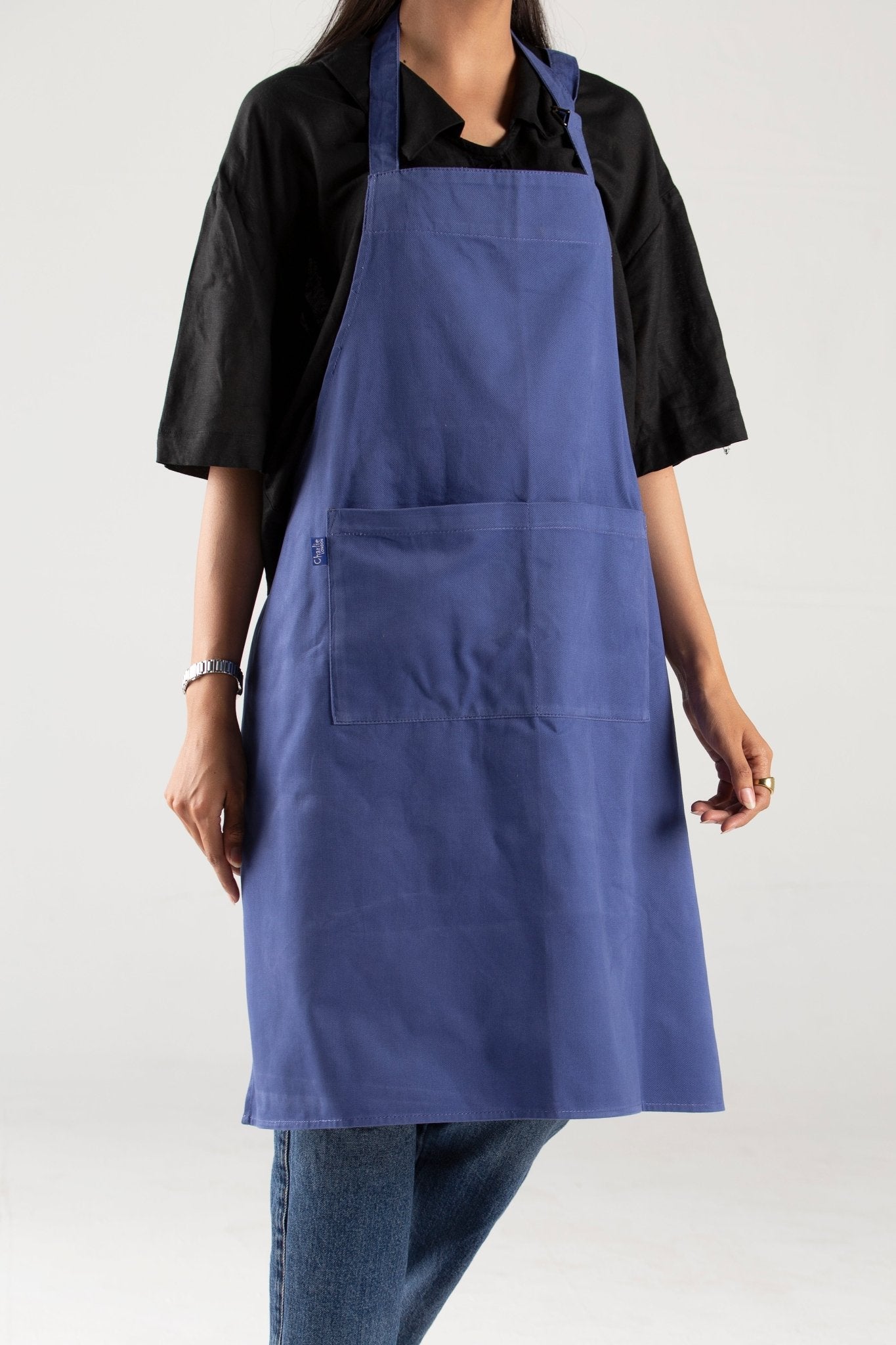unisex heavy - duty cotton twill apron – adjustable fit with large front pocket - 