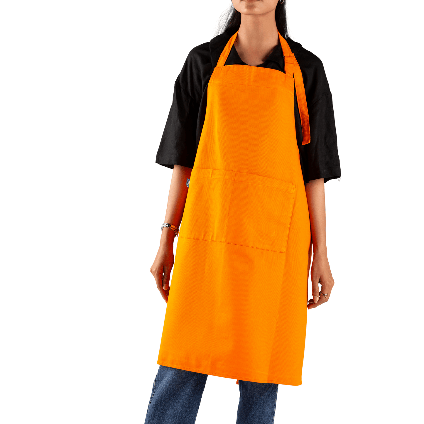 unisex heavy - duty cotton twill apron – adjustable fit with large front pocket - 