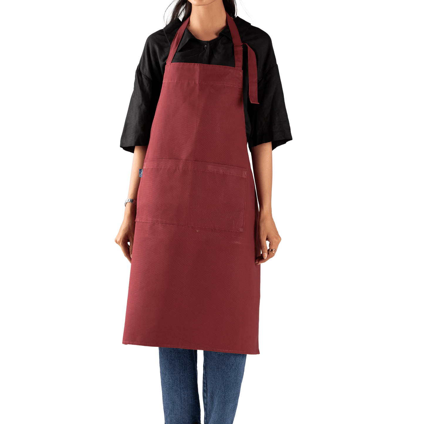 unisex heavy - duty cotton twill apron – adjustable fit with large front pocket - 