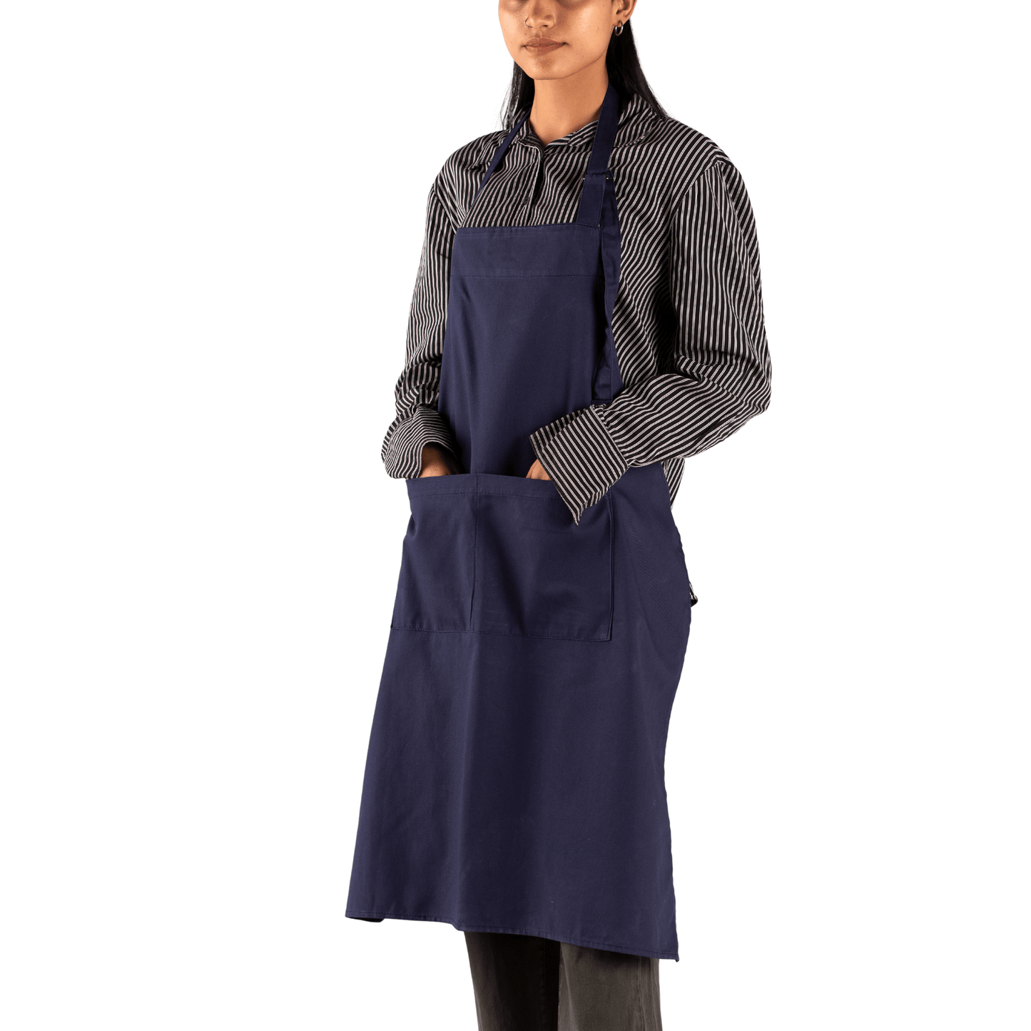 unisex heavy - duty cotton twill apron – adjustable fit with large front pocket - 