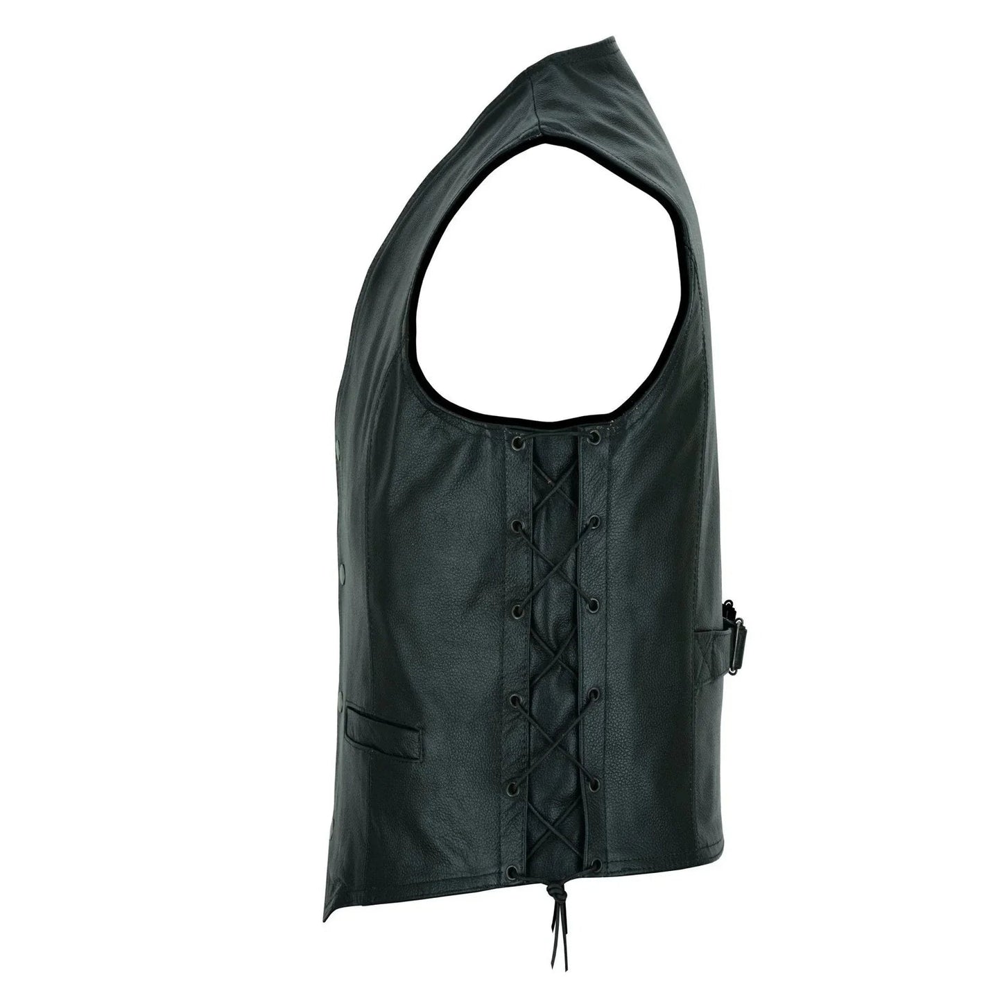 leather bike vest for vintage motorcycle and casual wear