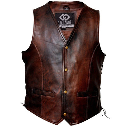Leather Bike Vest for Vintage Motorcycle and Casual Wear