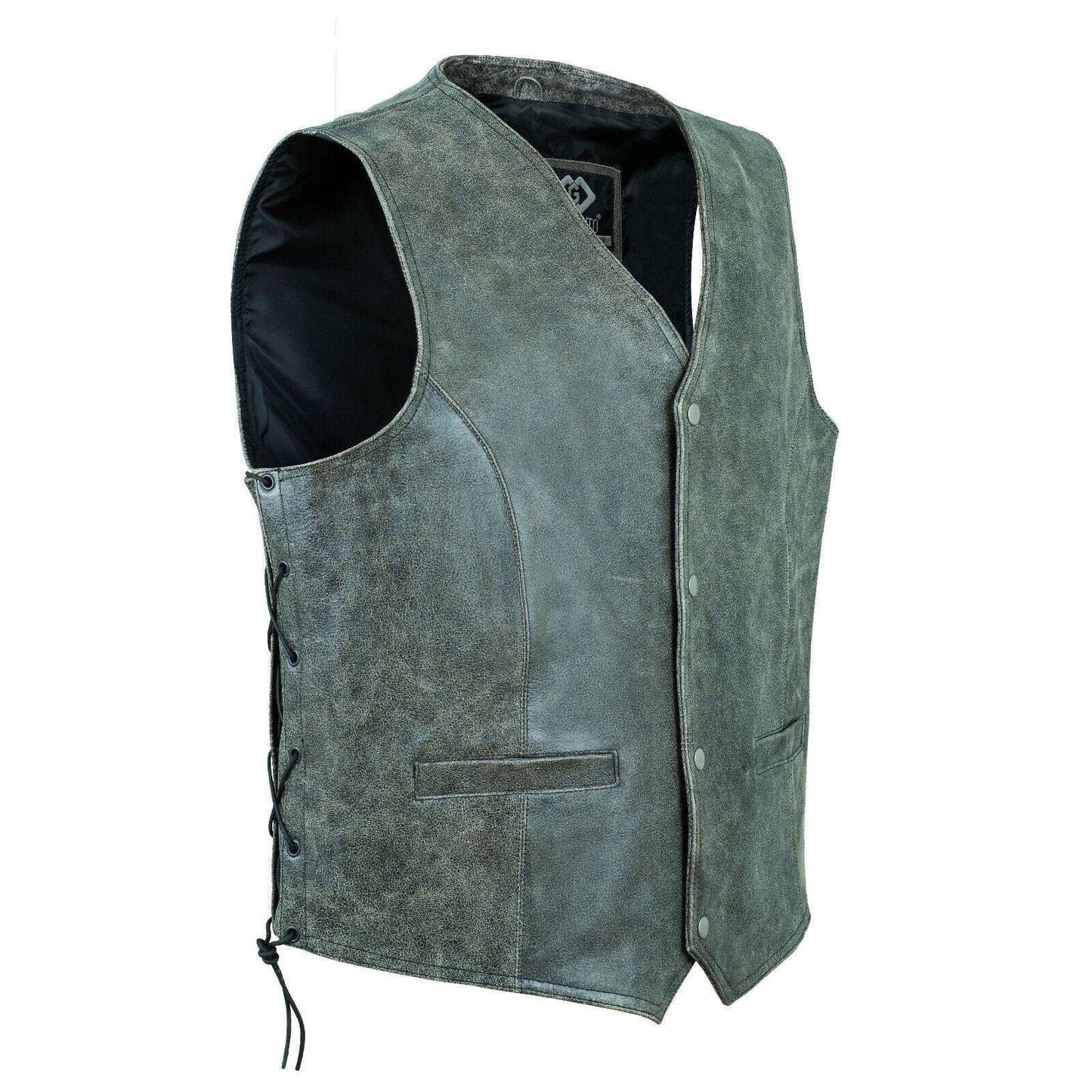 leather bike vest for vintage motorcycle and casual wear