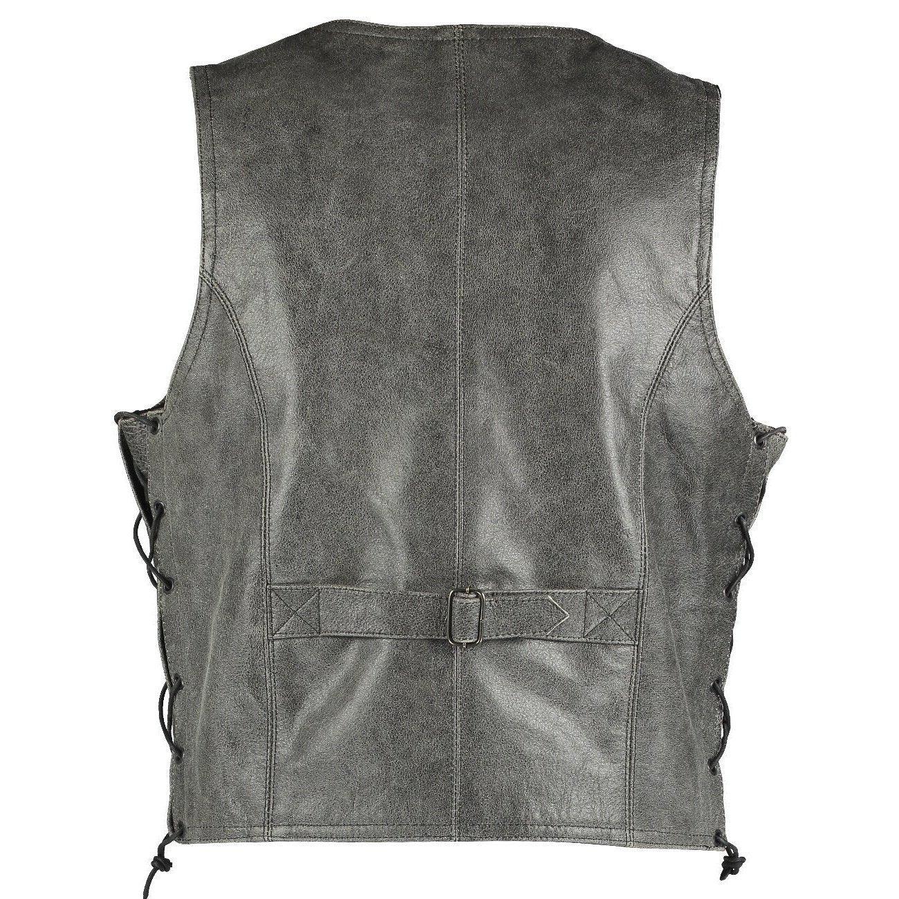 leather bike vest for vintage motorcycle and casual wear