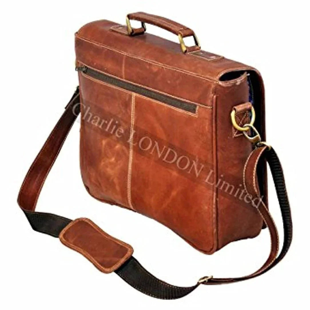 vintage tan leather laptop macbook messenger bags -