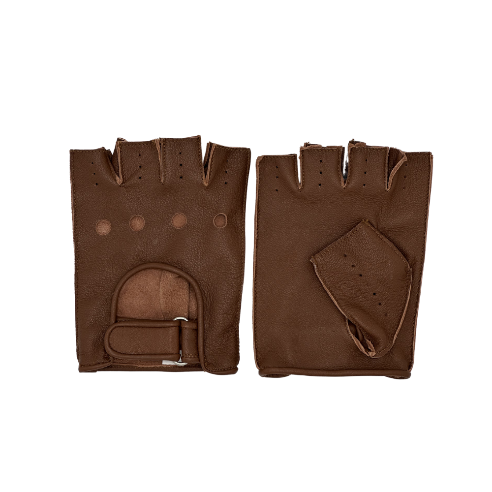 leather fingerless gloves – premium half finger driving & riding gloves